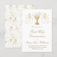 Erste kommunion katholische Mädchen goldene Engel 