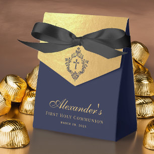 Erste Kommunion Marineblau falsches Gold Elegantes Geschenkschachtel