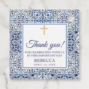 Erste Kommunion, Taufe blaue Tiles Geschenkanhänger
