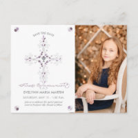 Erste Kommunions-Save the Date Postkarte mit Foto