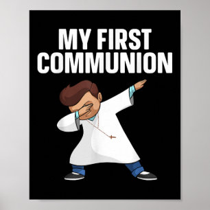 Erste Kunst der Kommunion für Jungen Mädchen Kinde Poster