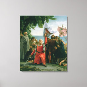 Erste Landung von Christoph Kolumbus herein Leinwanddruck
