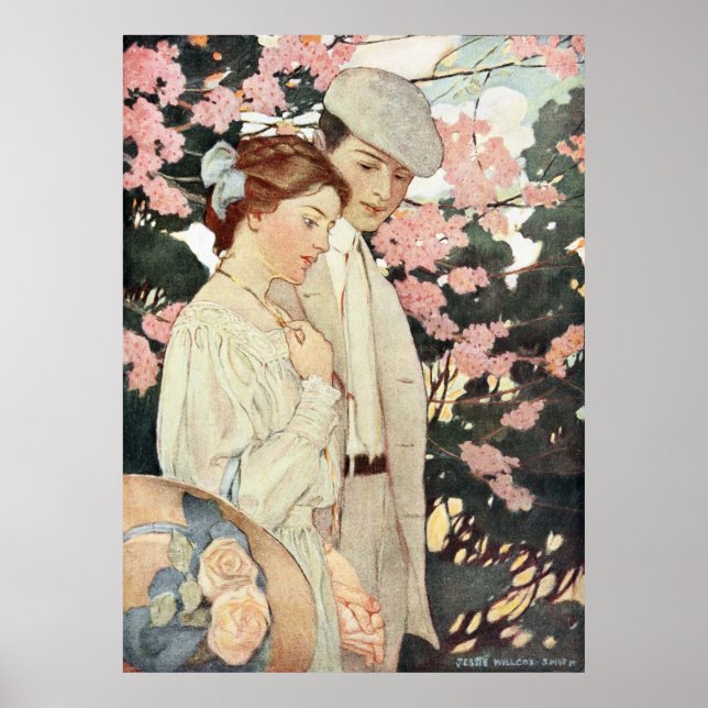 Erste Liebe von Jessie Willcox Smith Poster (Vorne)