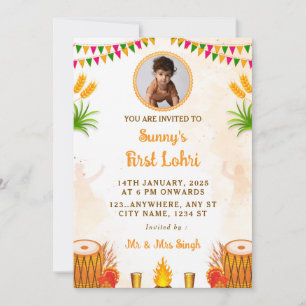 Erste Lohri Einladungskarte, Lohri Party Card Einladung