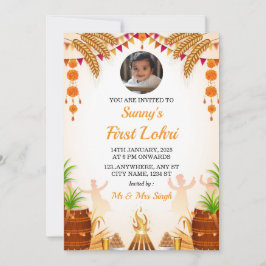 Erste Lohri Einladungskarte, Lohri Party Card Einladung