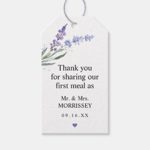 Erste Mahlzeit Lavendel Hochzeitsgeschenk-Anhänger Geschenkanhänger