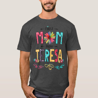 Erste Mama jetzt Teresa Wildblumen Glückliche Mütt T-Shirt