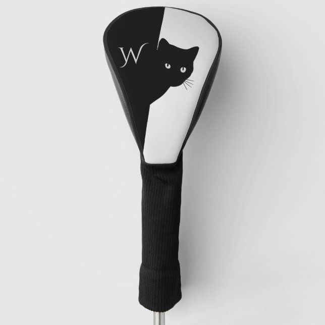 Erste Mit Augen schwarze Katze Golf Headcover (Vorderseite)