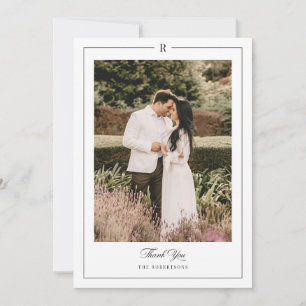 Erste Monogramm-Foto Hochzeit Dankeschön-Karte Dankeskarte
