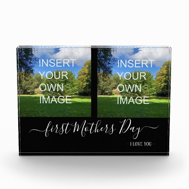 Erste Mütter Tag Zwei Foto Typografie (Vorderseite)