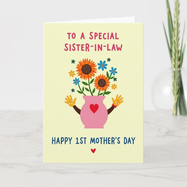 Erste Muttertag Schwester Karte (Vorderseite)