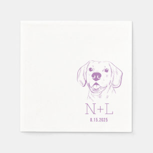 Erste Namen Initials Beagle Hochzeit Napkins Serviette