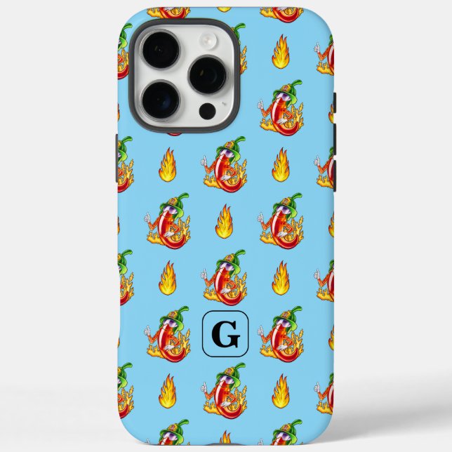 Erste Option für Firefighter Pepper & Flame-Muster iPhone 16 Pro Max Hülle (Rückseite)