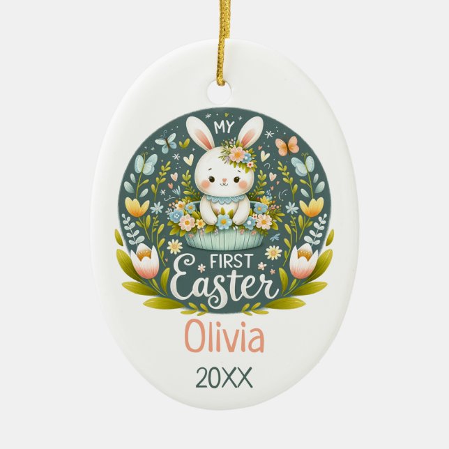 Erste Osterfeier der Sonne - Personalisiert Keramik Ornament (Vorne)