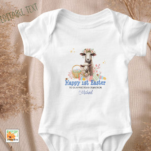Erste Osteroutfit für das Baby Lamm mit Namen Baby Strampler