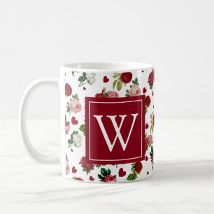 Erste personalisierte Umarmung von Rose und Herz Kaffeetasse