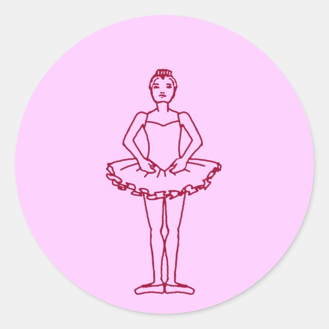 Erste Position des Ballet Runder Aufkleber (Vorderseite)