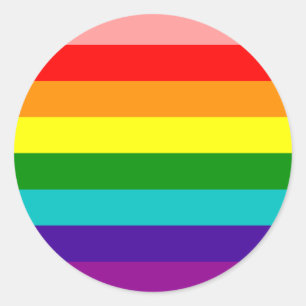 Erste Rainbow-Gay Pride-Fahne Runder Aufkleber