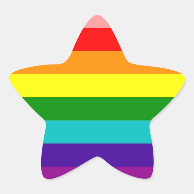 Erste Rainbow-Gay Pride-Flag Stern-Aufkleber (Vorderseite)