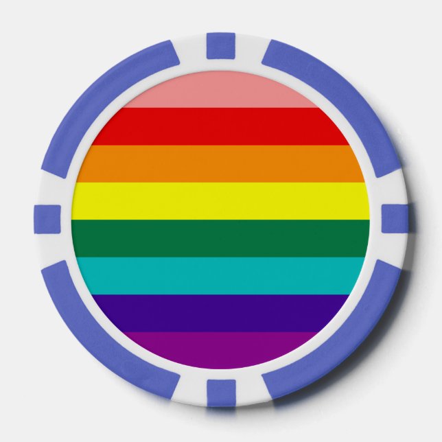 Erste Rainbow-Pride-Flagge Pokerchips (Vorderseite)