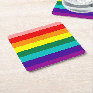 Erste Rainbow-Pride-Flagge Rechteckiger Pappuntersetzer