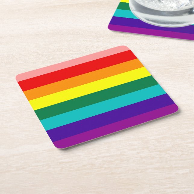 Erste Rainbow-Pride-Flagge Rechteckiger Pappuntersetzer (angewinkelt)