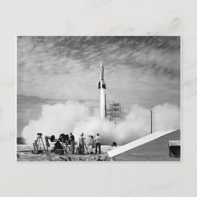 Erste Raketenstart, Cape Canaveral, "Stoßfänger 2" Postkarte (Vorderseite)