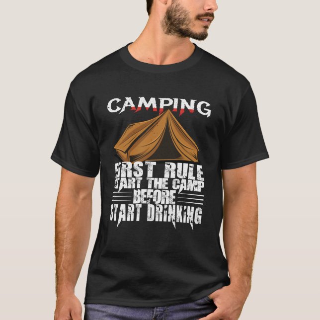 Erste Regel Camping 1 T-Shirt (Vorderseite)