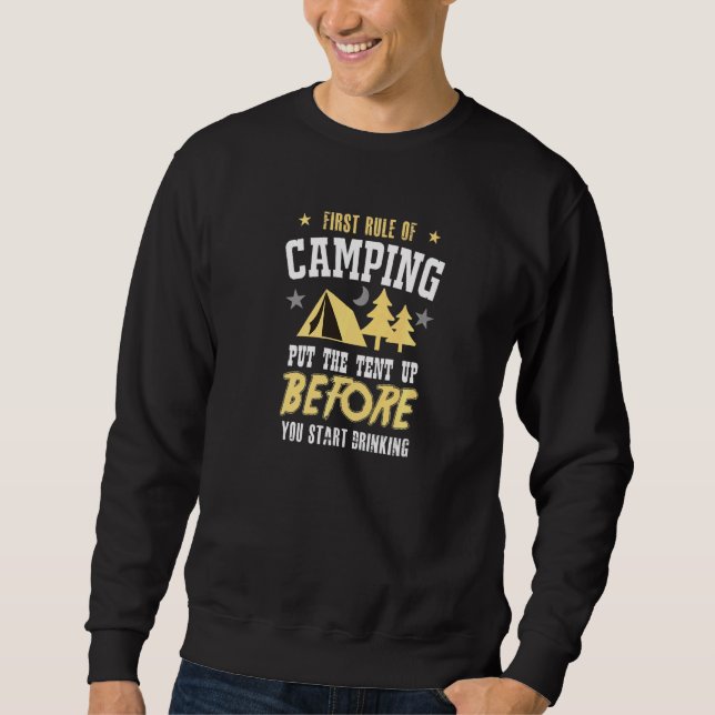 Erste Regel des Campings Camping Sweatshirt (Vorderseite)