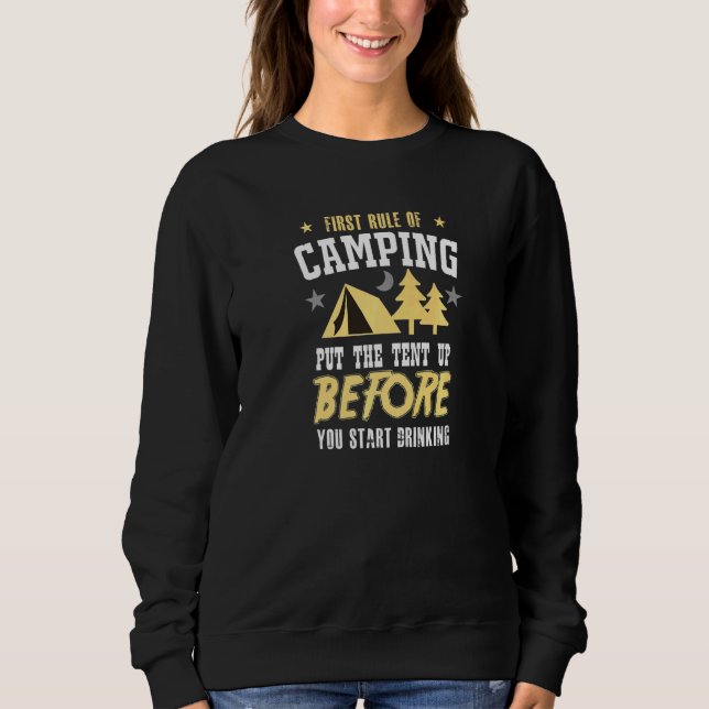 Erste Regel des Campings Camping Sweatshirt (Vorderseite)