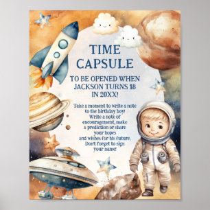 Erste Reise des Astronauten um die Sun Time Kapsel Poster