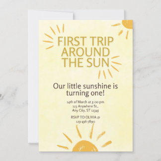 Erste Reise durch die Sonne Einladung zum Geburtst