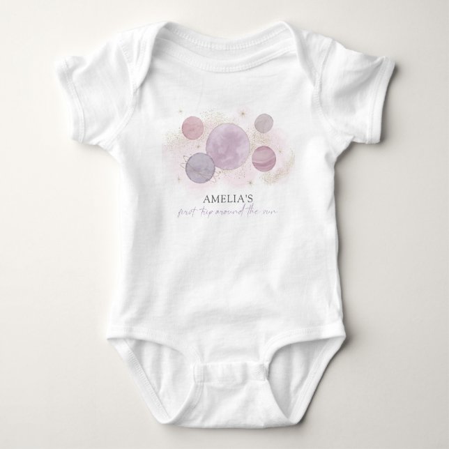 Erste Reise rund um den Sun Baby Jersey Bodysuit Baby Strampler (Vorderseite)