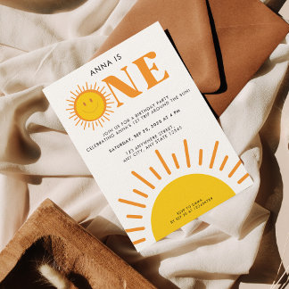 Erste Reise um das Sun Girl's 1. Geburtstag Einladung