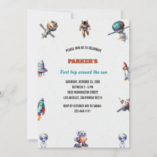 Erste Reise um den Sun Boy zum Geburtstag Einladung