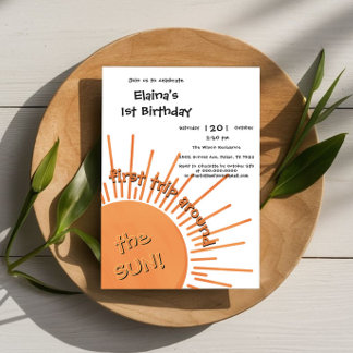 Erste Reise um die Sonne 1. Geburtstag Einladung
