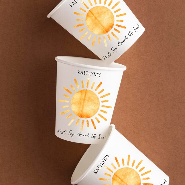 Erste Reise um die Sonne 1. Geburtstag Pappbecher (Von Creator hochgeladen)