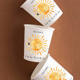 Erste Reise um die Sonne 1. Geburtstag Pappbecher