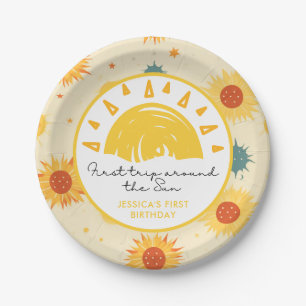 Erste Reise um die Sonne 1. Geburtstag Pappteller