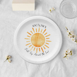 Erste Reise um die Sonne 1. Geburtstag Pappteller