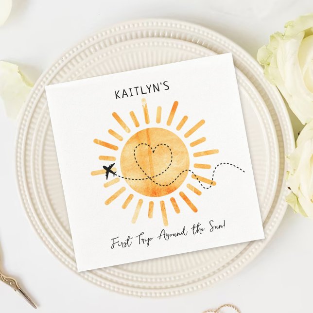 Erste Reise um die Sonne 1. Geburtstag Serviette (Von Creator hochgeladen)