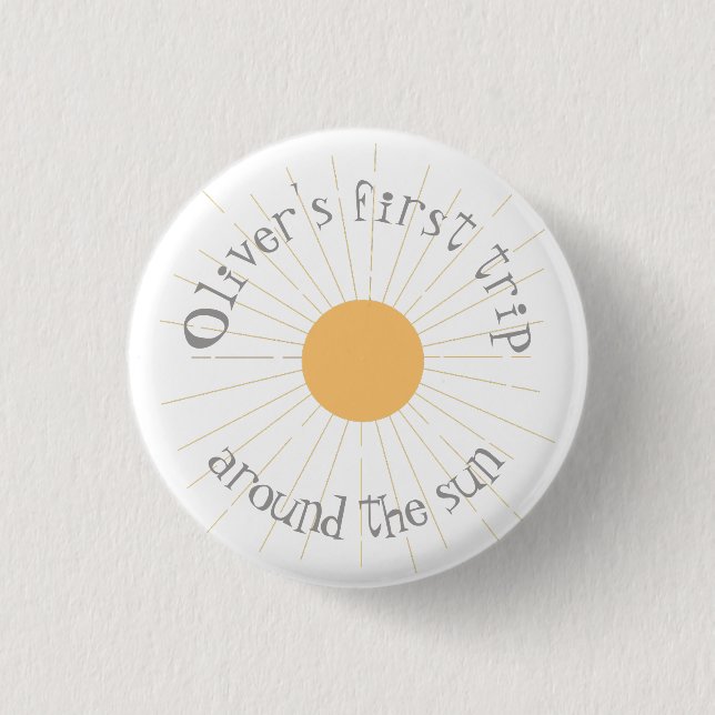 Erste Reise um die Sonne Birthday boho Button (Vorderseite)