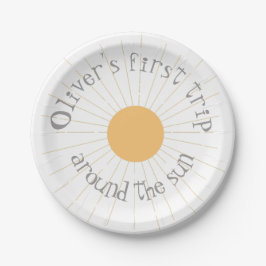 Erste Reise um die Sonne Birthday boho Pappteller