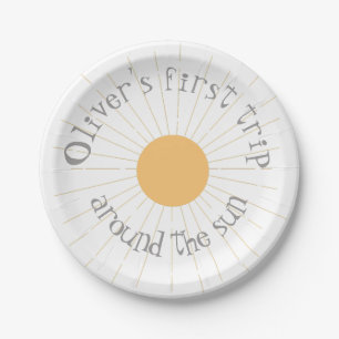 Erste Reise um die Sonne Birthday boho Pappteller