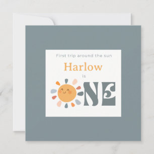 Erste Reise um die Sonne Dankeskarte