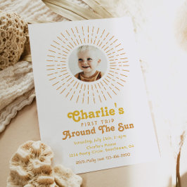Erste Reise um die Sonne Einladung | Boho