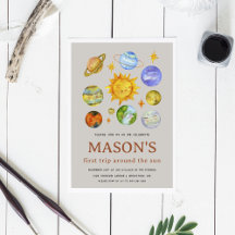 Erste Reise um die Sonne Einladung zum Geburtstag
