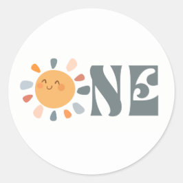 Erste Reise um die Sonne EINS Runder Aufkleber