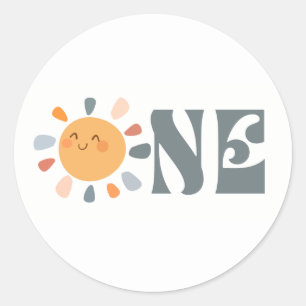 Erste Reise um die Sonne EINS Runder Aufkleber