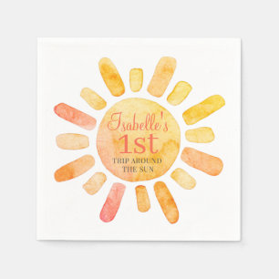 Erste Reise um die Sonne Erste Geburtstagsparty Serviette